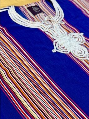 Res Ipsa Striped Caftan Tunic Dress — Marrakech Artisan, One Size